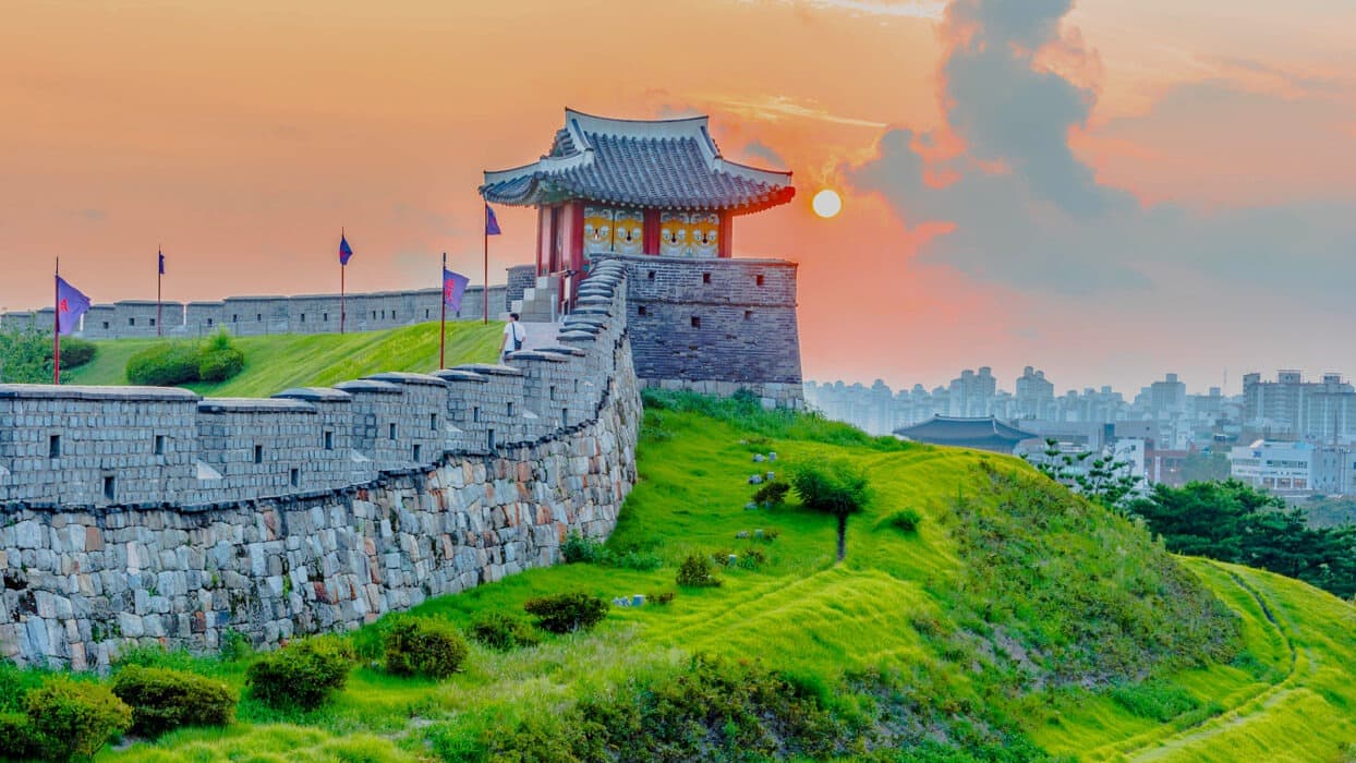 Traditional Korean palace wall